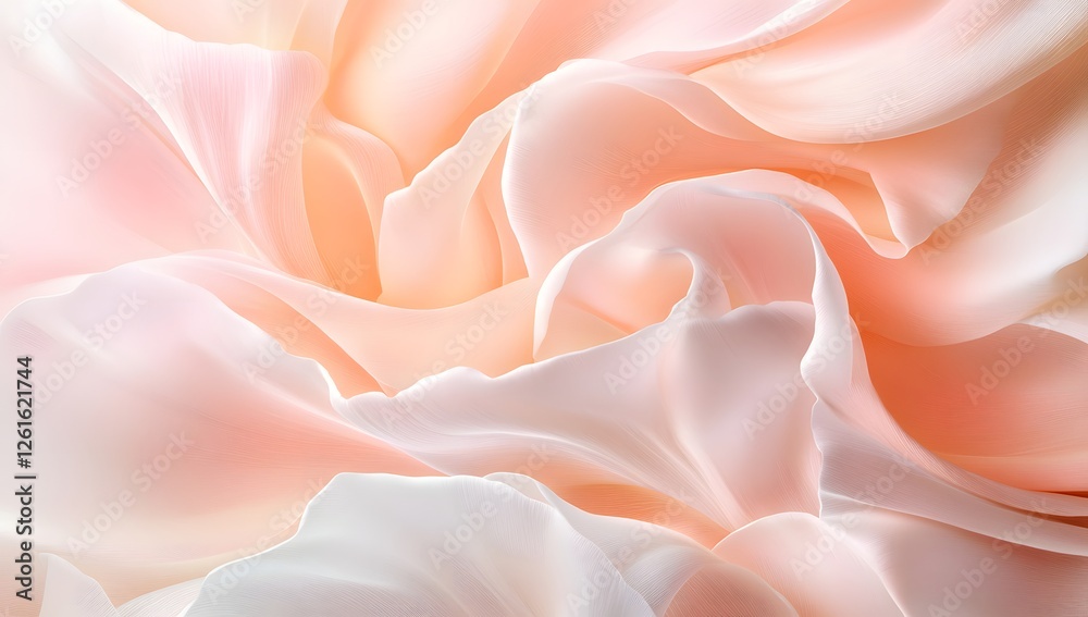 Obraz premium Soft Peach & White Fabric Drape