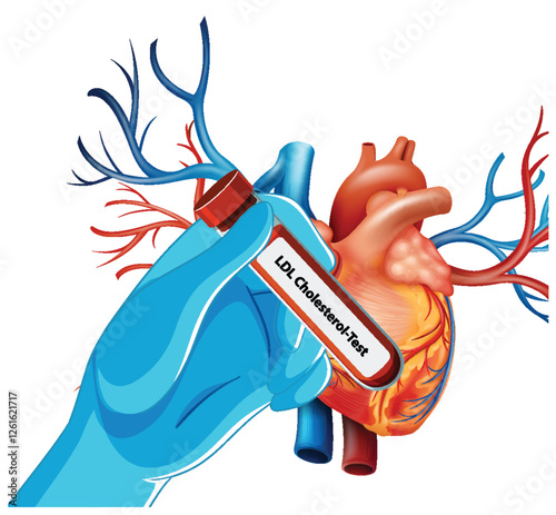Cholesterol Test and Heart Health Illustration