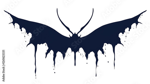 Dripping Midnight Bat Silhouette Vector Graphic Isolated with Dark Mysterious Motif for Gothic Designs photo