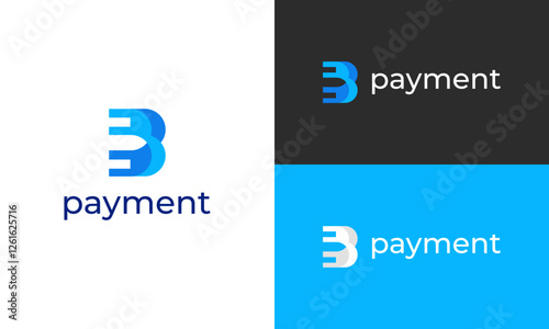 Letter B pay and payment, money, wallet, finance app logo design template