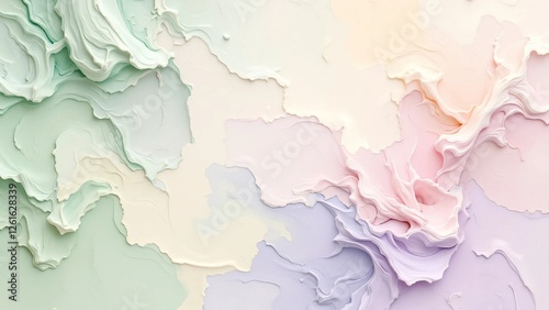 An oil-painted abstract background with strong pastel hues, featuring lush emerald green, deep violet, rich fuchsia, and buttery golden yellow