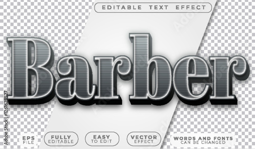 Barber Retro Razor Gentleman Fully Editable Vector Text File