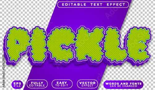 Pıckle Green Cucumber Fully Editable Vector Text File