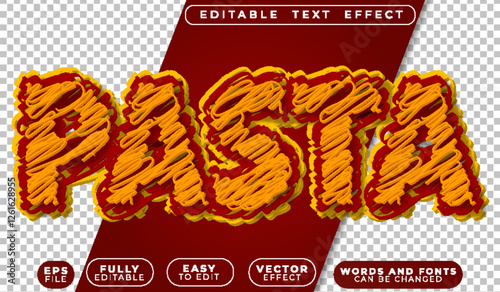 Pasta spaghetti Food Noodles Fully Editable Vector Text File