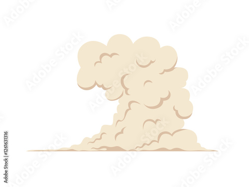 Cloud of dust, car exhaust stream, car wheel smoke, smog flow, animation of fast motion