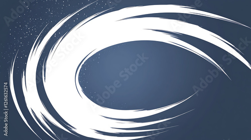 Elegant White Swirls on Dark Blue Canvas Creating a Visually Stunning Abstract Composition