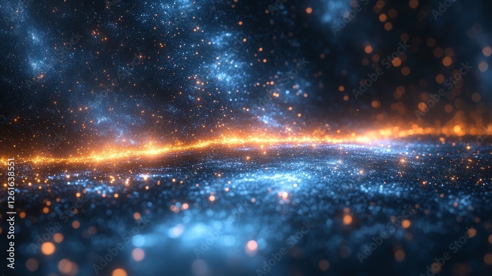 Naklejka premium Glowing particle suspended in space, symbolizing a breakthrough in physics exploration.