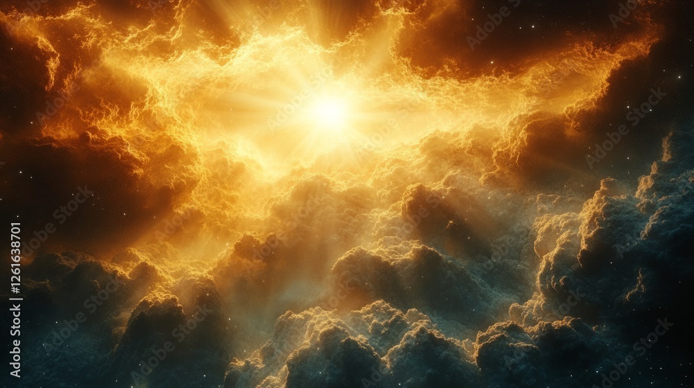 Naklejka premium Glowing particle suspended in space, symbolizing a breakthrough in physics exploration.