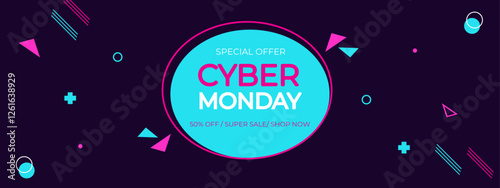 Cyber Monday Promotional Banner for Online Sales