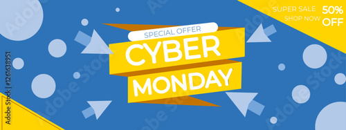 Colorful geometric cyber monday concept