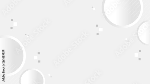 Abstract white geometric 3d background with rounds