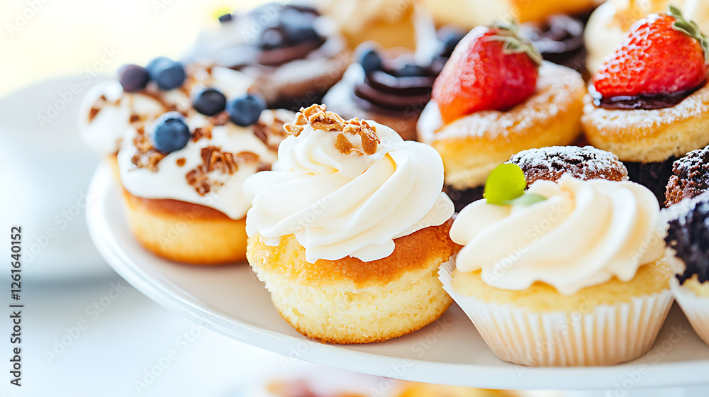 Exquisite Cupcake Selection Array Sweet Treats and Berry Toppings Tempting Pastry Display Delights Exquisite Cupcake Selection Array Sweet Treats and Berry Toppings Tempting Pastry Display Delights