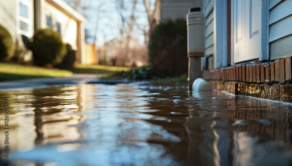 Flooded Pathway, Residential Area, Drainage Issue Flooded Pathway, Residential Area, Drainage Issue
