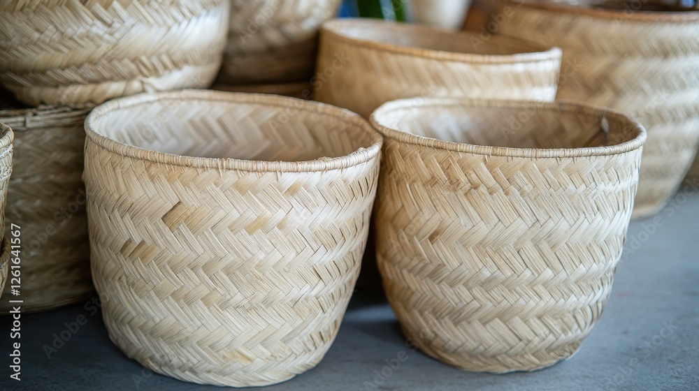 Handwoven Natural Baskets for Organizing and Home Decoration Handwoven Natural Baskets for Organizing and Home Decoration