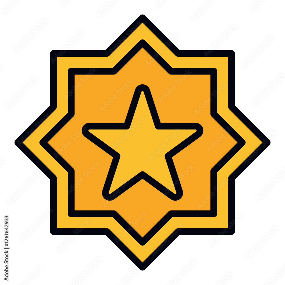 Rub El Hizb icon. Vector illustration. Symbols of Quranic division and organization Rub El Hizb icon. Vector illustration. Symbols of Quranic division and organization