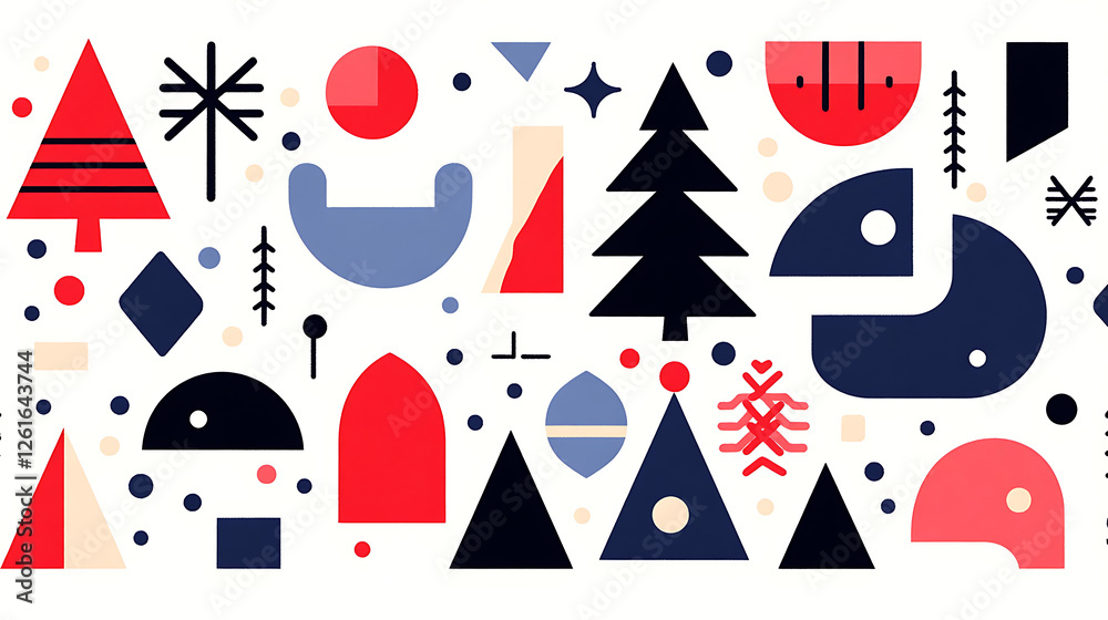 Obraz premium Festive Geometric Shapes and Elements Celebration Abstract Pattern Graphic Art Design