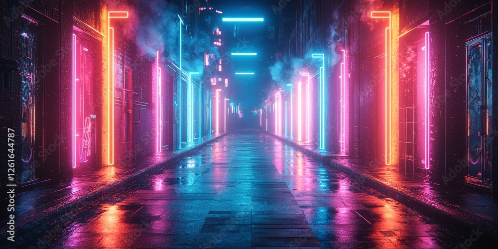 Cyberpunk Neon Glow: Holographic Panels and Shimmering Gradient in Fuchsia and Cyan
Cyberpunk Neon Glow: Holographic Panels and Shimmering Gradient in Fuchsia and Cyan