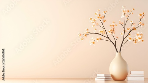 A beautiful floral arrangement of pink and yellow blossoms in a glass vase graces the table