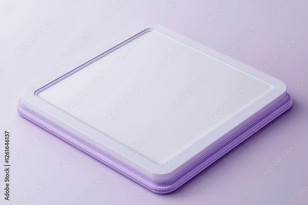 Soft lavender edges on a realistic white wireframe in 3D, ideal for visuals. Soft lavender edges on a realistic white wireframe in 3D, ideal for visuals.