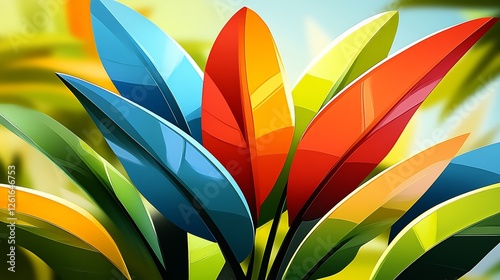 Wallpaper Mural Vibrant tropical leaves shine brightly against a soft green background. AI Generated Torontodigital.ca
