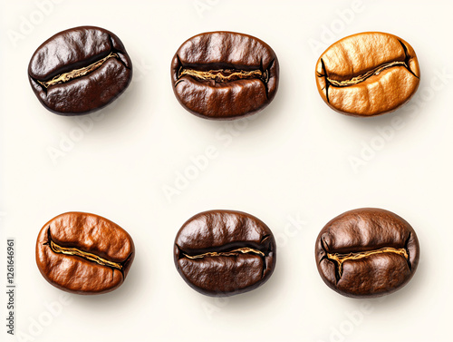 Wallpaper Mural type of beans coffee white background Torontodigital.ca