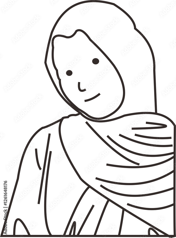 Obraz premium illustration fashion style hujab muslimah simple