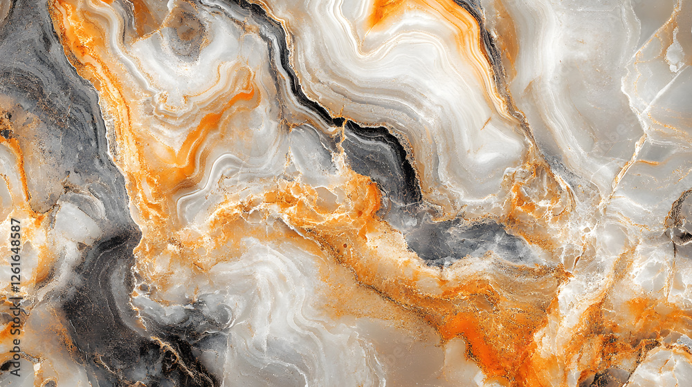 Fototapeta premium Abstract Orange, Grey and White Marble Texture Background