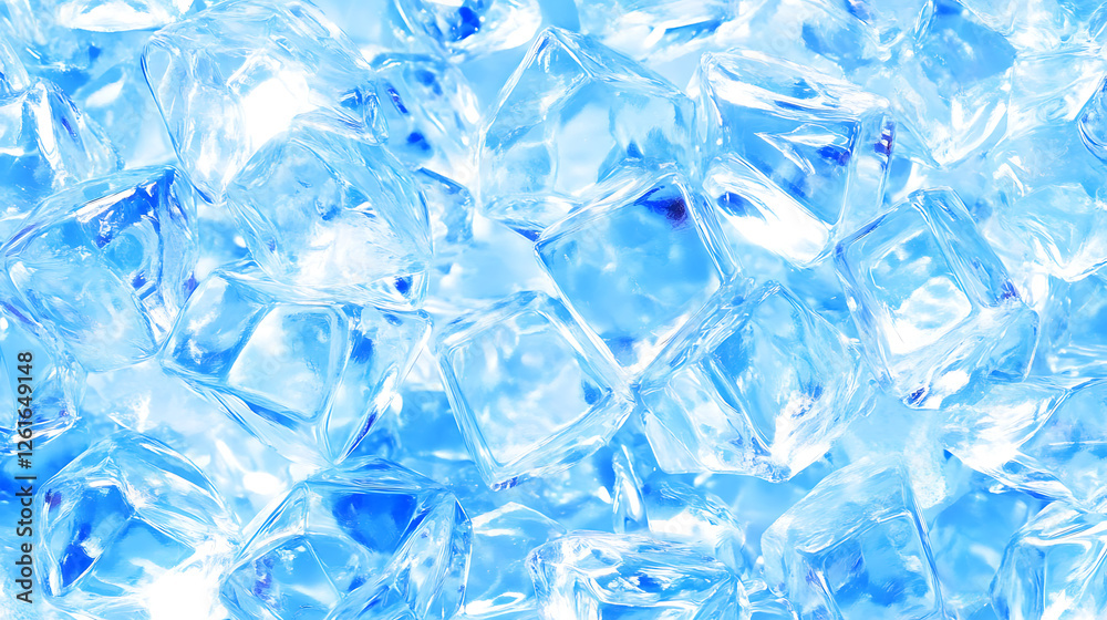 Fresh Cool Ice Cubes Seamless Texture Brightness and Clarity Background for Refreshment Beverage Design Fresh Cool Ice Cubes Seamless Texture Brightness and Clarity Background for Refreshment Beverage Design