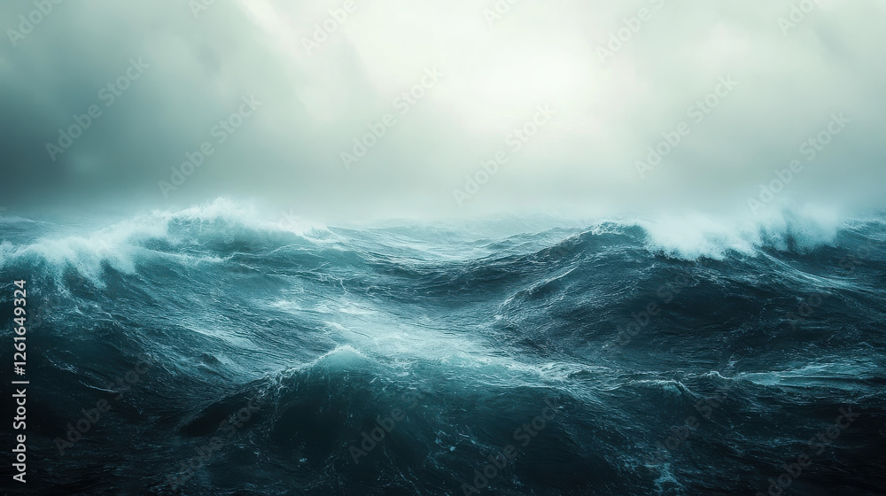 A turbulent ocean scene with dark waves and a moody sky, evoking a sense of nature's power. A turbulent ocean scene with dark waves and a moody sky, evoking a sense of nature's power.