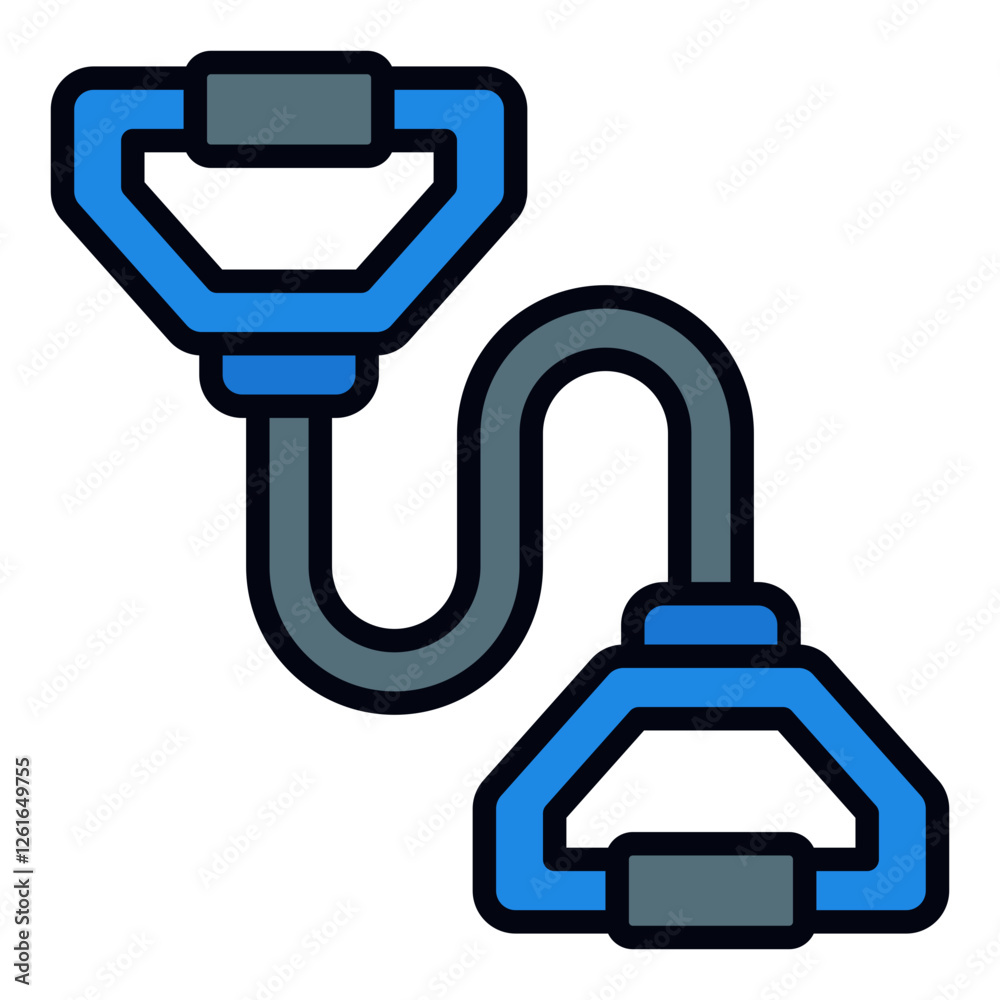 Resistance Bands icon. Vector illustration. Symbols of strength and flexibility exercises Resistance Bands icon. Vector illustration. Symbols of strength and flexibility exercises