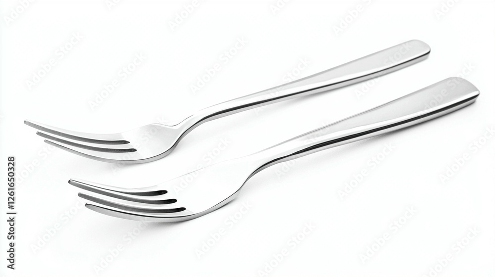 Two stainless steel forks, isolated on white background. Two stainless steel forks, isolated on white background.
