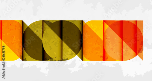 Squares, circles and triangles and grainy noisy texture. Vector Illustration For Wallpaper, Banner, Background, Card, Book Illustration, landing page