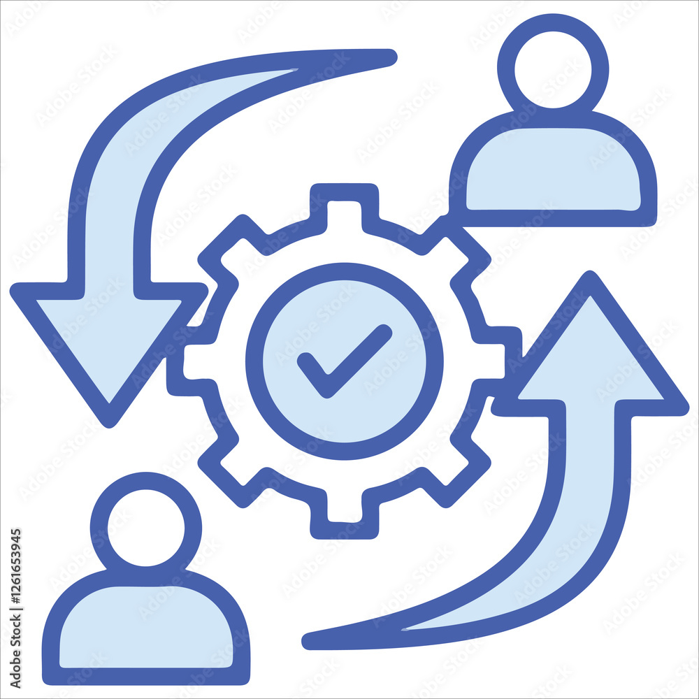 Change Management Icon color to light blue with white background Change Management Icon color to light blue with white background