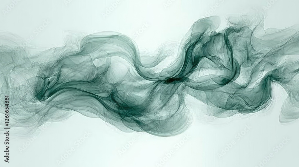 Ethereal green smoke flowing gracefully across a soft background, creating a tranquil atmosphere Ethereal green smoke flowing gracefully across a soft background, creating a tranquil atmosphere