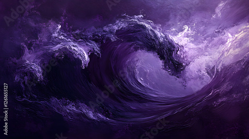 Majestic Purple Ocean Wave Abstract Art of Nature's Power