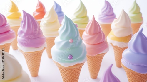 High quality colorful ice cream on white background