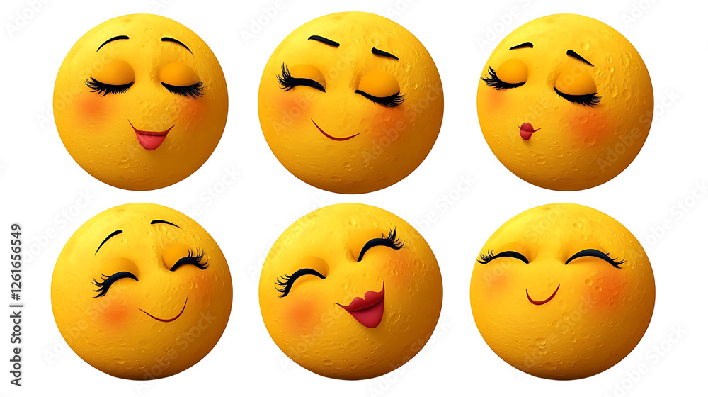 Fototapeta premium Set of smiley isolate on transparent background.