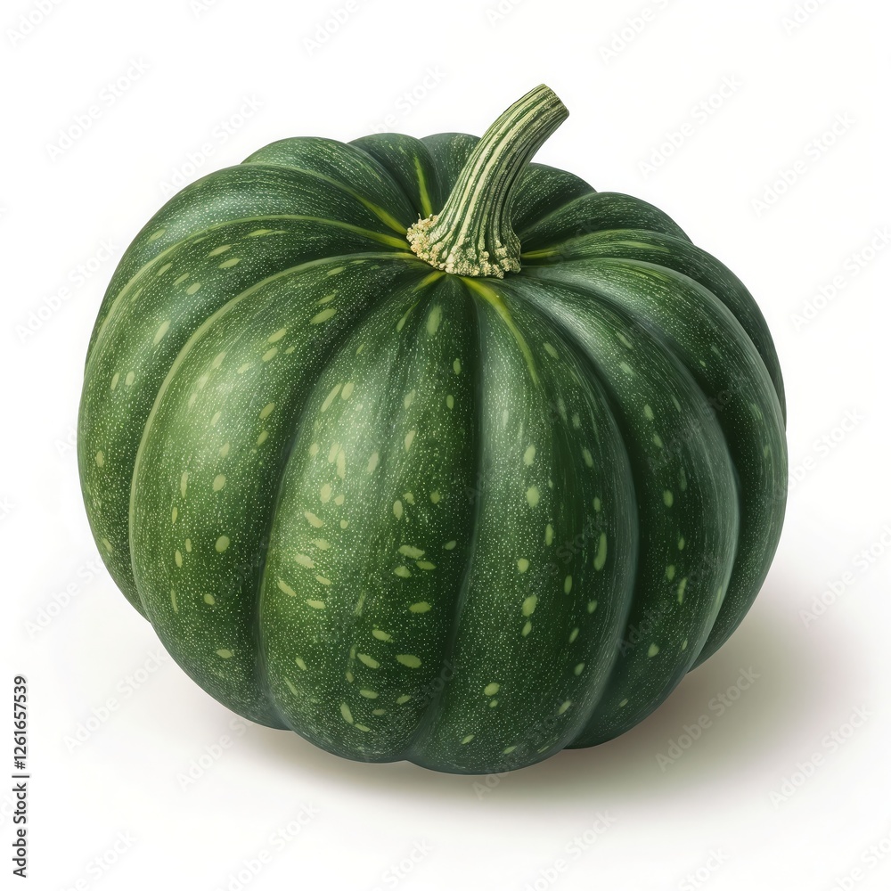 Green Pumpkin with Dark and Light Stripes, Round Shape, Short Thick Stem, and Subtle Segments for Healthy Cooking, Vegan Recipes, and Seasonal Vegetable Dishes
Green Pumpkin with Dark and Light Stripes, Round Shape, Short Thick Stem, and Subtle Segments for Healthy Cooking, Vegan Recipes, and Seasonal Vegetable Dishes