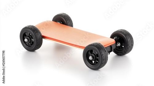 Modern Electric Skateboard with All-Terrain Wheels and Sleek Design. Generative AI photo