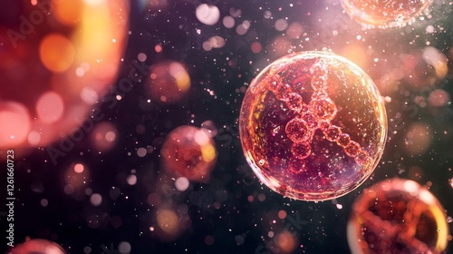 Wallpaper Mural Dynamic microscopic bubbles lab environment abstract art scientific imagery close-up view cellular concept Torontodigital.ca