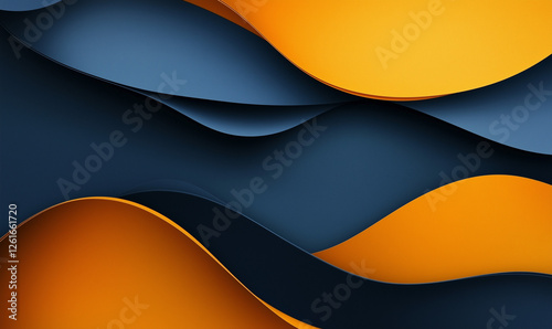 Abstract background with bold paper ribbons in deep teal, creating visual textures and artistic impact