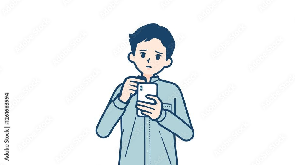 stand collar shirt man_smartphone do not understand_with alpha channel.mov stand collar shirt man_smartphone do not understand_with alpha channel.mov