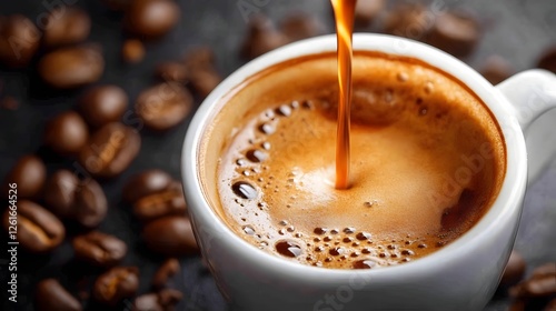 Freshly Poured Espresso Shot   Aromatic Caffeine Boost for the Morning