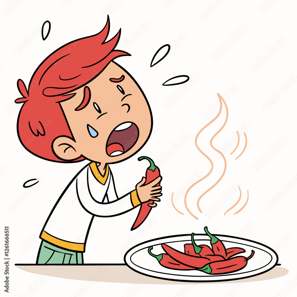 Spicy Surprise A Boy's Reaction to Extremely Hot Chili Peppers Spicy Surprise A Boy's Reaction to Extremely Hot Chili Peppers
