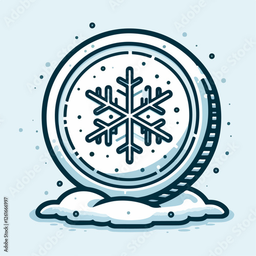 snow coin vector illustration