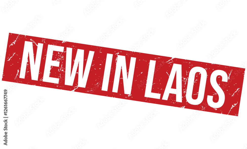 NEW IN LAOS rubber stamp on white background. NEW IN LAOS Stamp. NEW IN LAOS rubber stamp on white background. NEW IN LAOS Stamp.