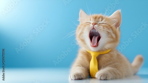 A cute, fluffy white kitten with striking blue eyes poses for a portrait