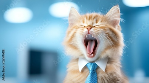 A cute, fluffy white kitten with striking blue eyes poses for a portrait