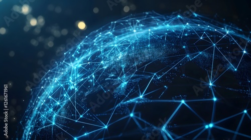 Digital depiction of the world globe with connections highlighted