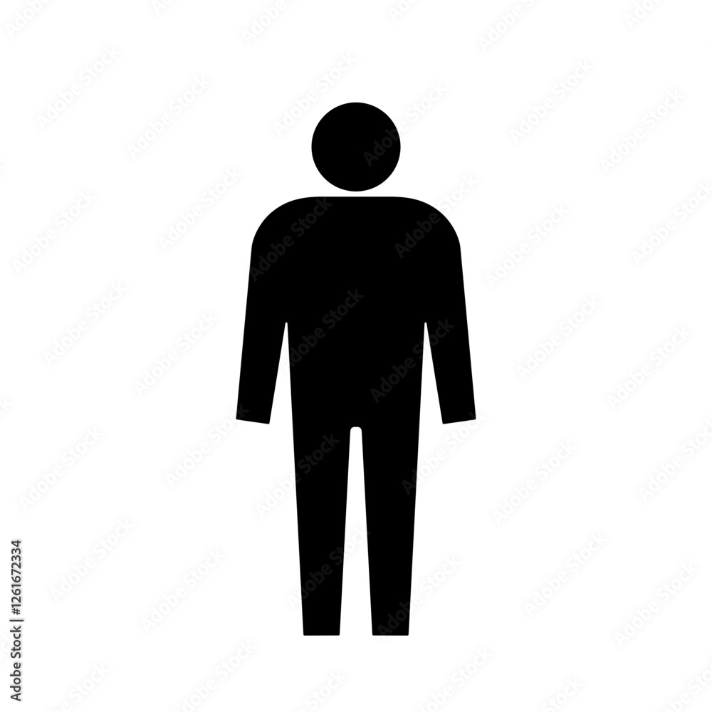 黒い直立している男性のアイコン、透明背景 黒い直立している男性のアイコン、透明背景